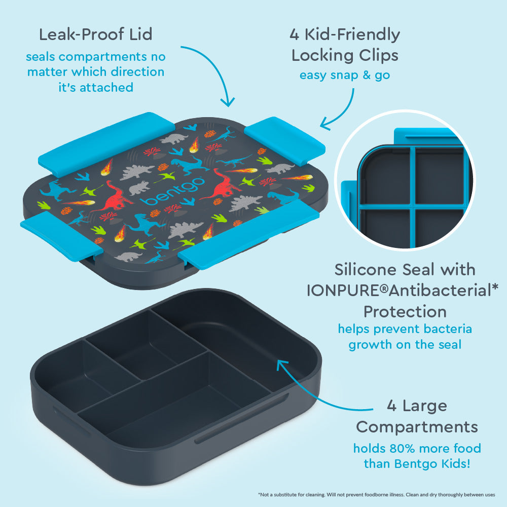 Bentgo Kids Snap & Go Lunch Box, Insulated Lunch Tote, & Ice Packs